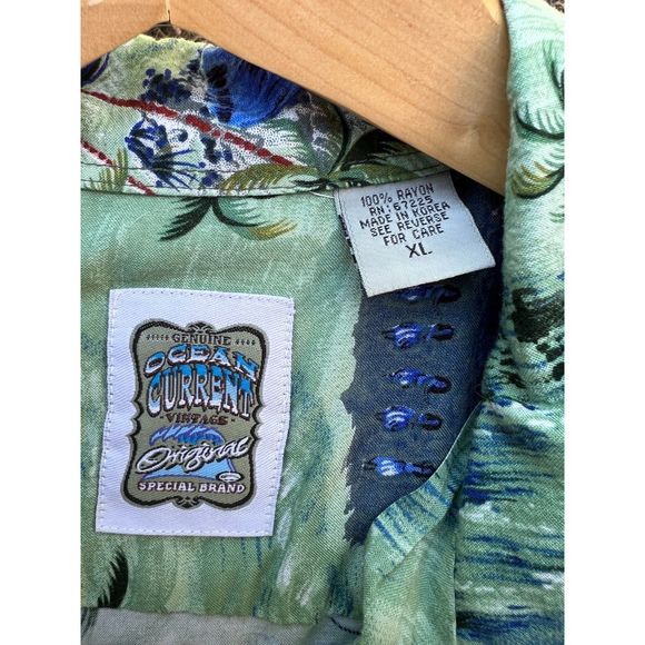 Men's casual Hawaiian shirt, sz XL, rayon - Picture 4 of 6